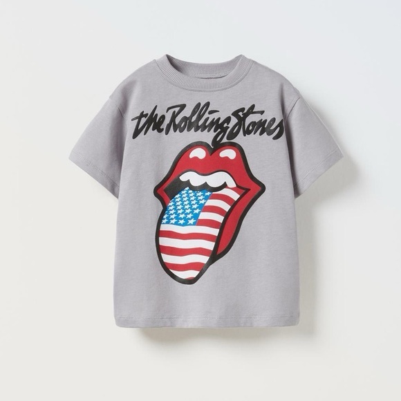 The Rolling Stones Gray and Red Short Sleeve Tee - Picture 1 of 5